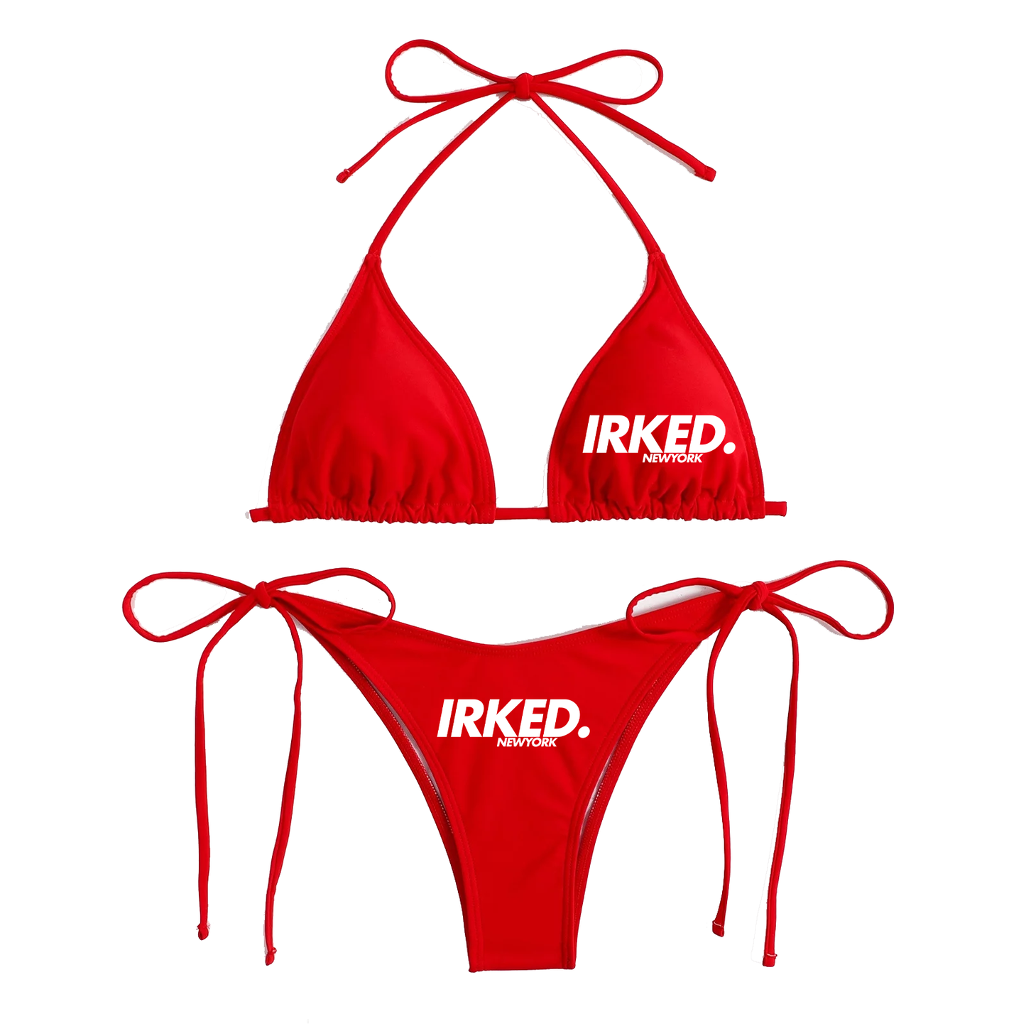 Irked Red Swim Bikini Set