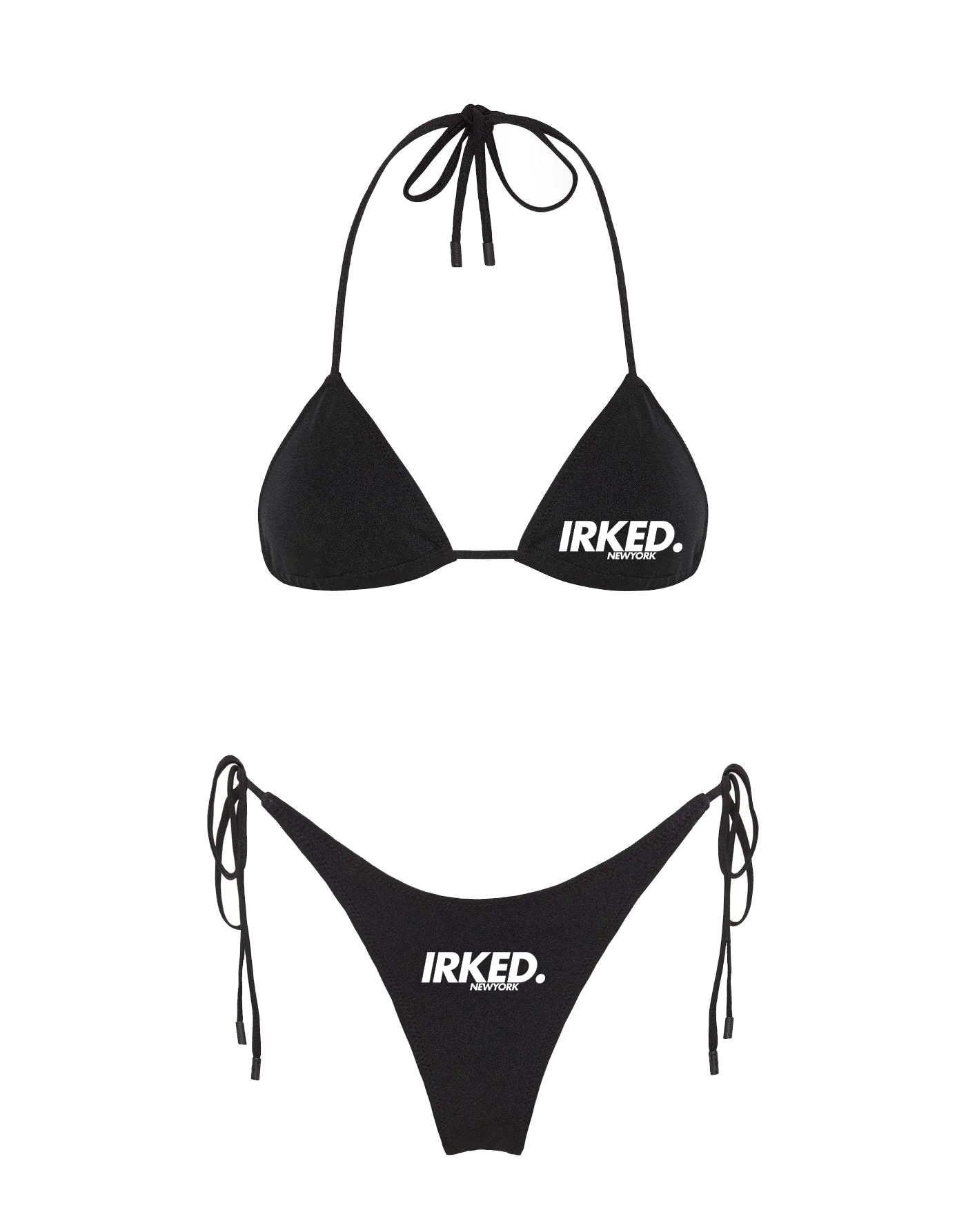 Irked Black Swim Bikini Set